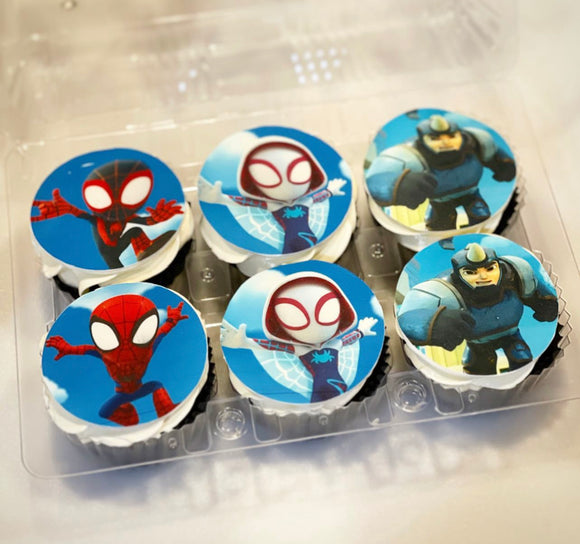 Spidey & Friends Edible Image Cupcakes