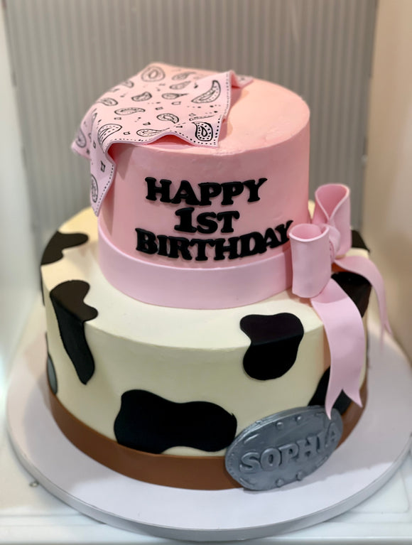 2 Tier Cowgirl Birthday Cake