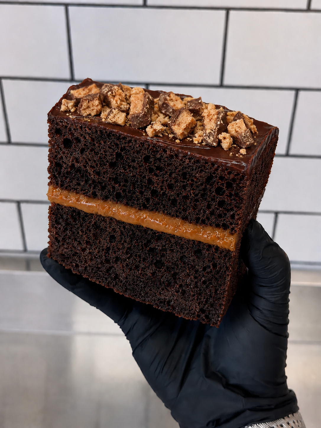 Chocolate Turtle Crunch Slice