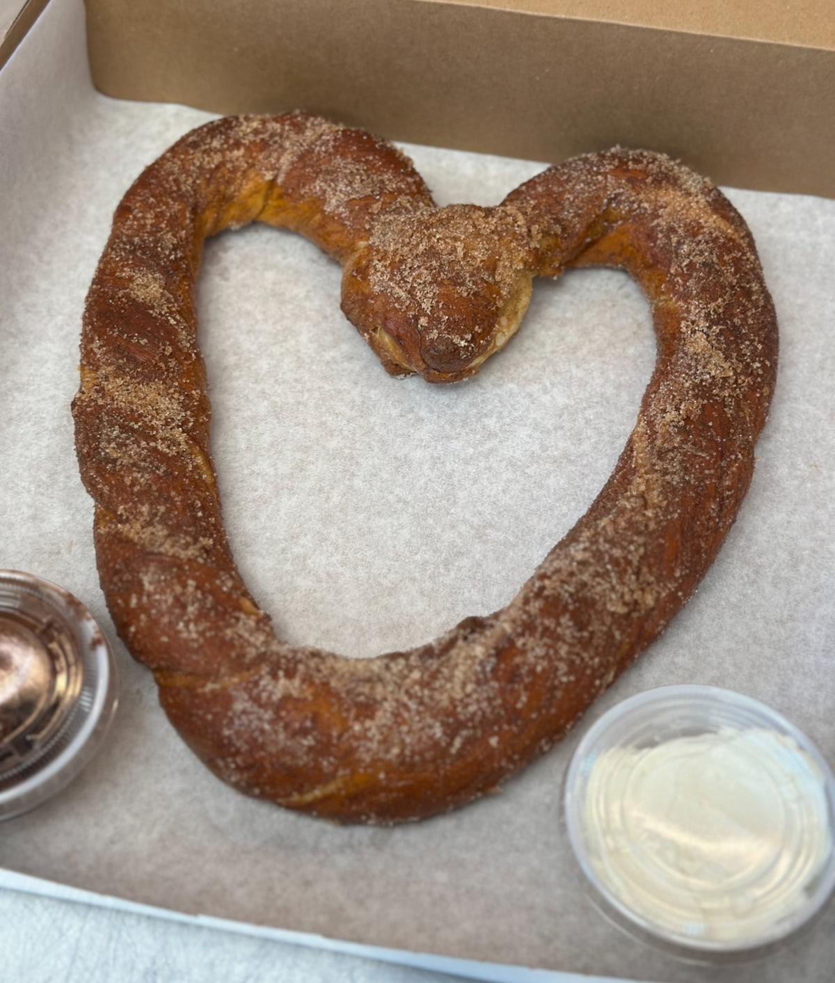 XL Cinnamon Sugar Heart Pretzel