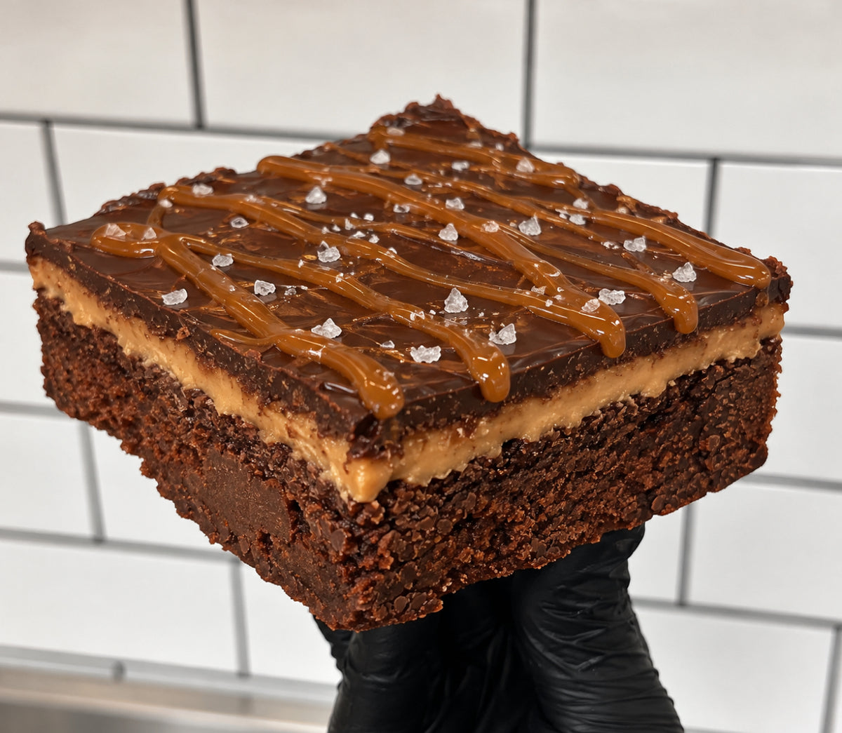 Salted Caramel Peanut Butter Brownie