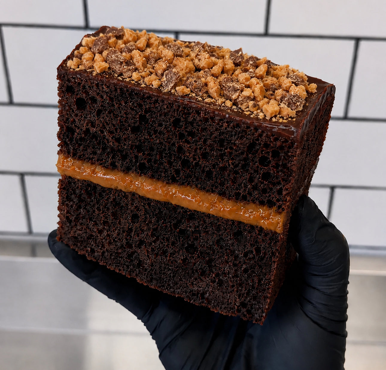 Chocolate Turtle Crunch Slice