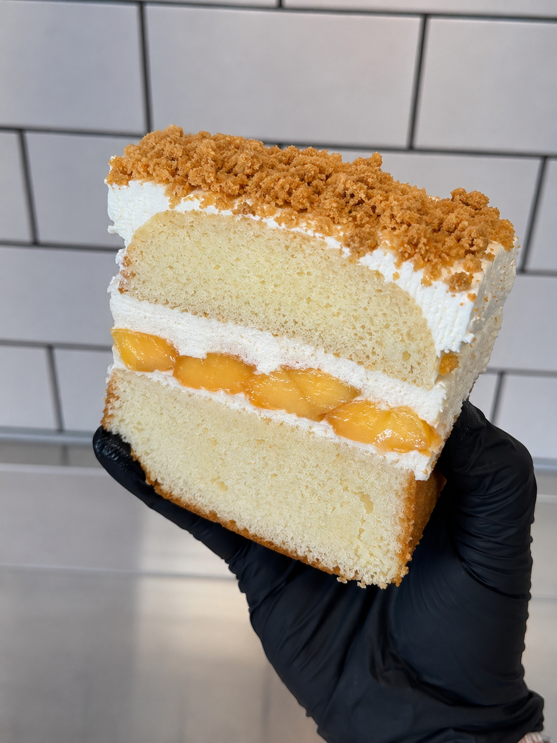 Peaches & Cream Slice