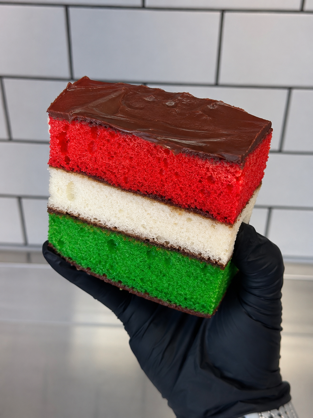 Italian Rainbow Cake Slice