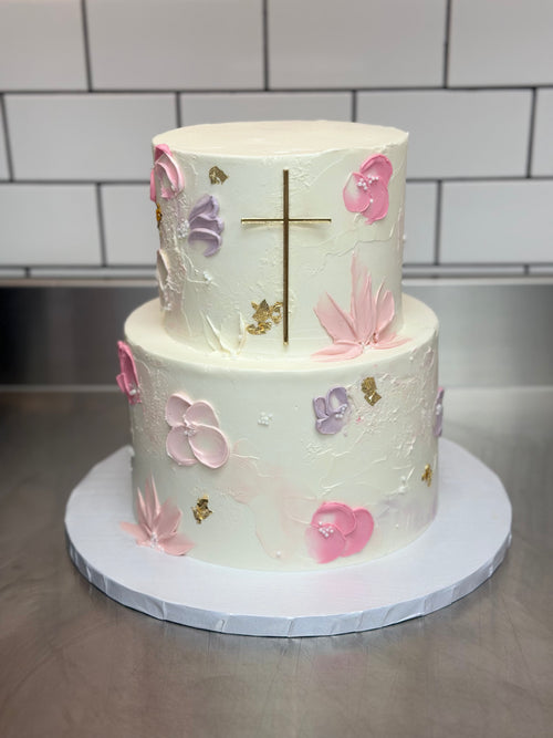 2 Tier Baby Pink Baptism
