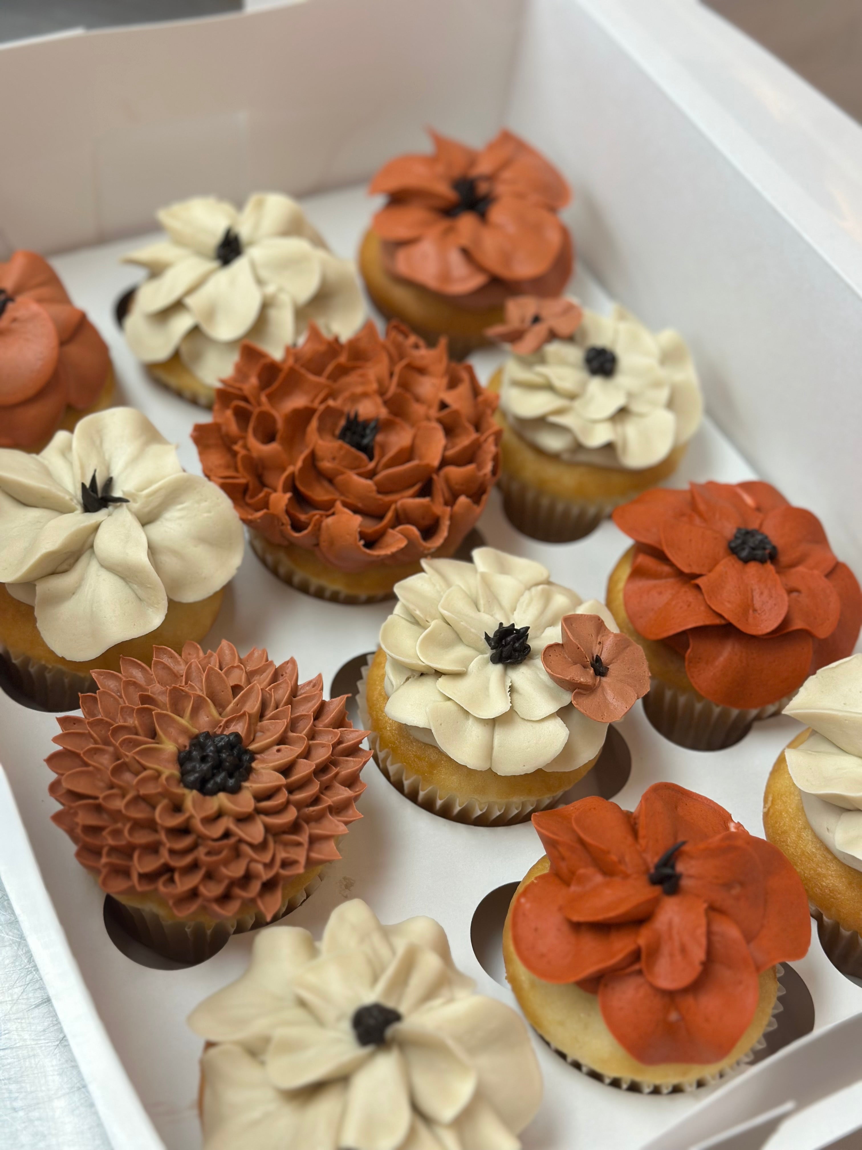 Fall Floral Cupcakes
