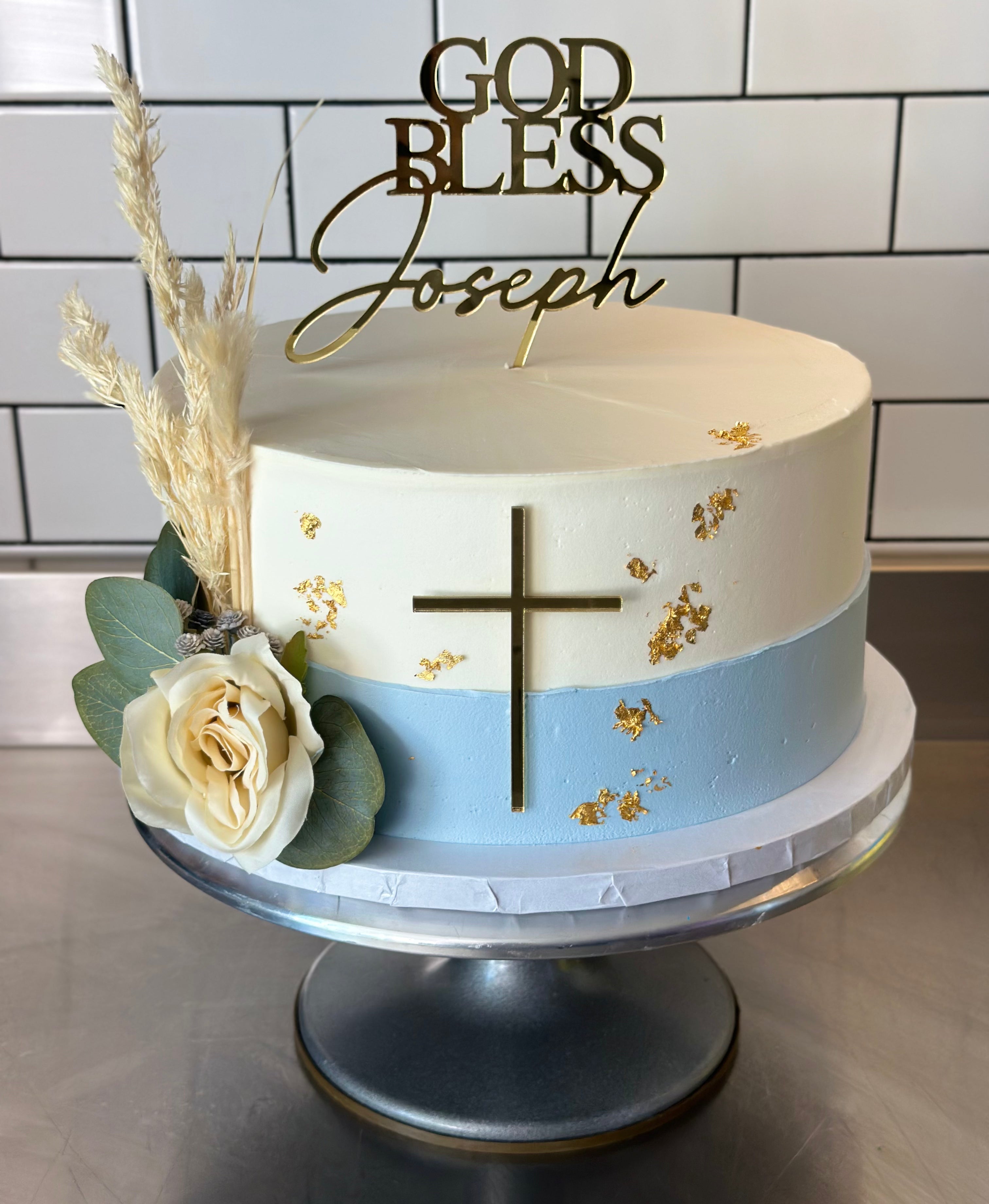 Blue Confirmation Cake