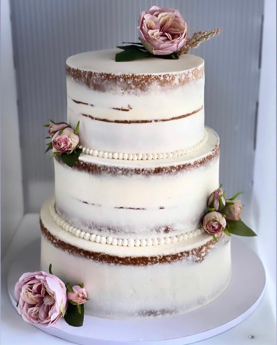 3 Tier Naked Wedding Cake – Gimme S’more