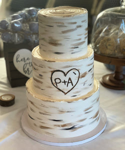 Birch Tree Bridal Shower Cake