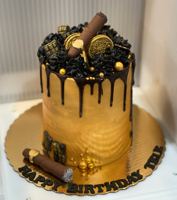 Golden Birthday Cake