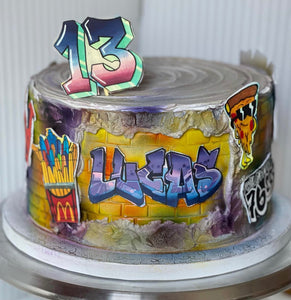 Graffiti Birthday Cake