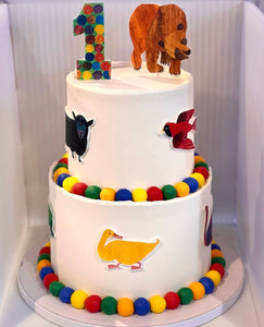 2 Tier Brown Bear Cake