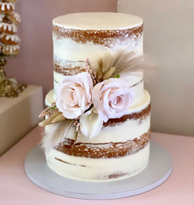 2 Tier Naked Boho Bridal Shower Cake