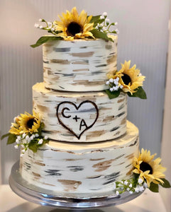 3 Tier Birch Tree Bridal Shower Cake