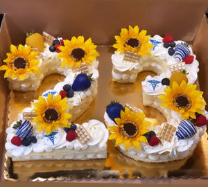 Sunflower Number Cake