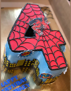 Spiderman Number Cake