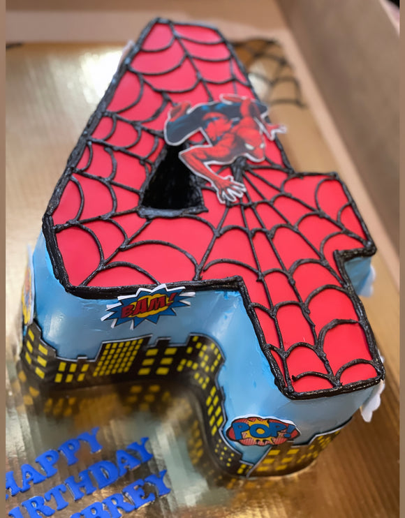 Spiderman Number Cake